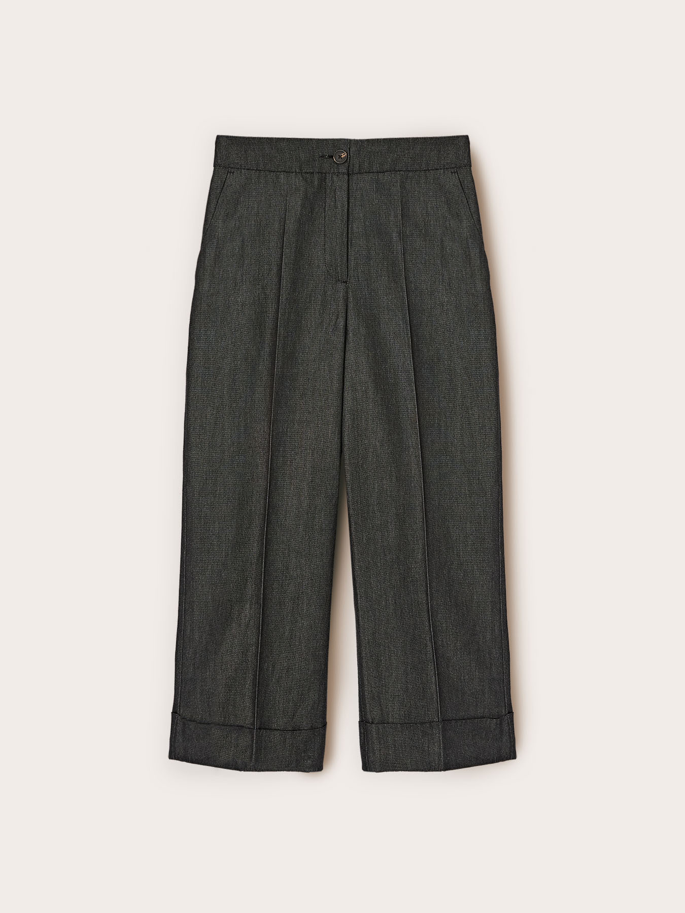 Cropped ramie blend trousers image number 3