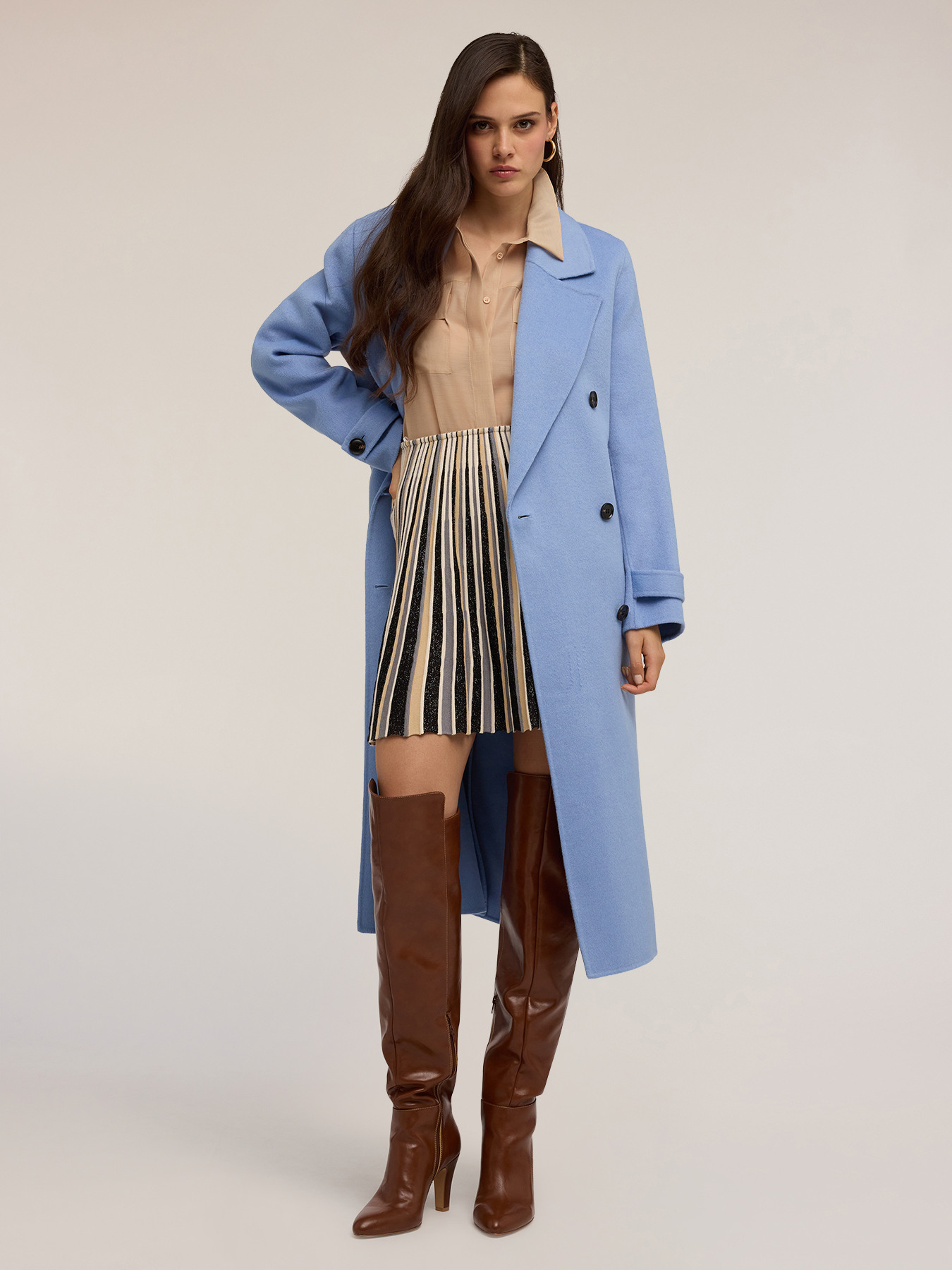 Pleated lurex knit skirt image number 3