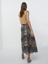 Falda midi con estampado floral image number 1