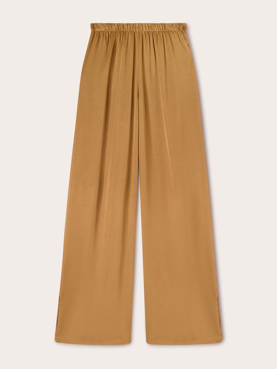 Pantalon palazzo en satin de viscose