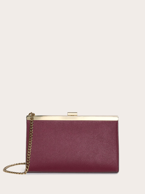 Pochette rigide lamin&eacute;e avec bandouli&egrave;re cha&icirc;ne