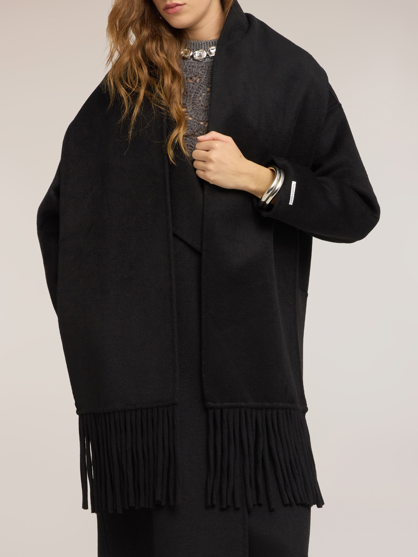 Double-breasted coat in wool blend image number 3