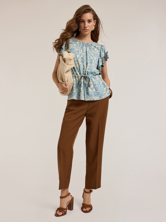 Regular fit trousers in lyocell blend