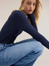 Flat rib knit sweater with V-neck image number 3