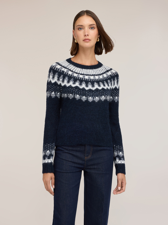 Tricotaj fair isle din amestec de alpaca cu paiete