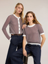 Striped openwork knit cardigan image number 4