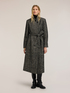 Herringbone coat with belt in cotton-wool blend image number 0