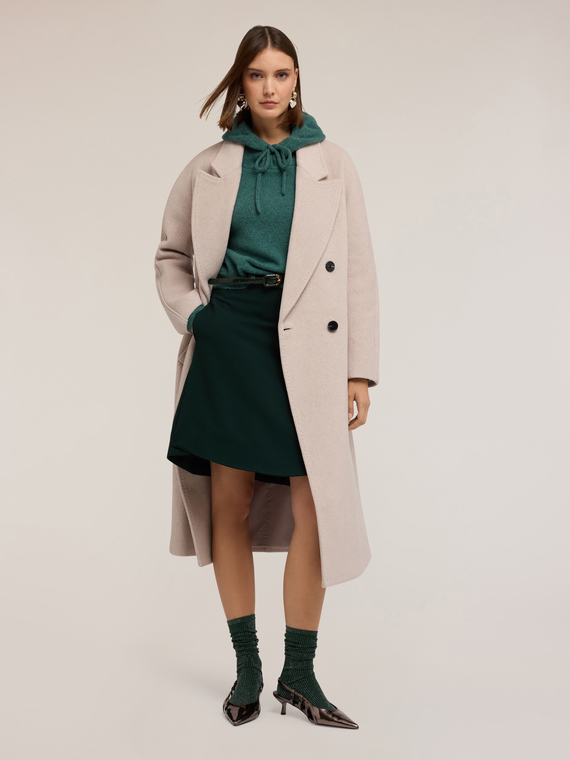 Cappotto doppiopetto in drap misto lana