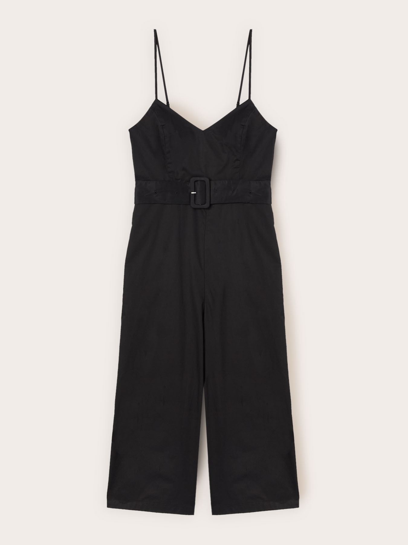Jumpsuit aus Popeline mit G&uuml;rtel und Palazzo-Bein image number 4