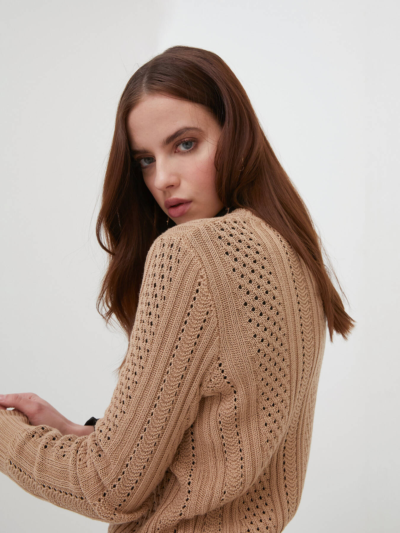 Maglia traforata misto cotone image number 2