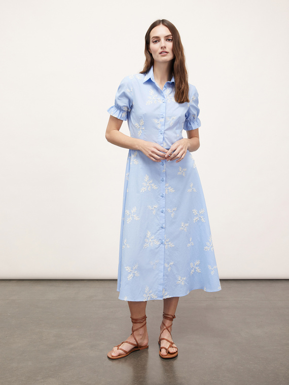 Embroidered chemisier dress