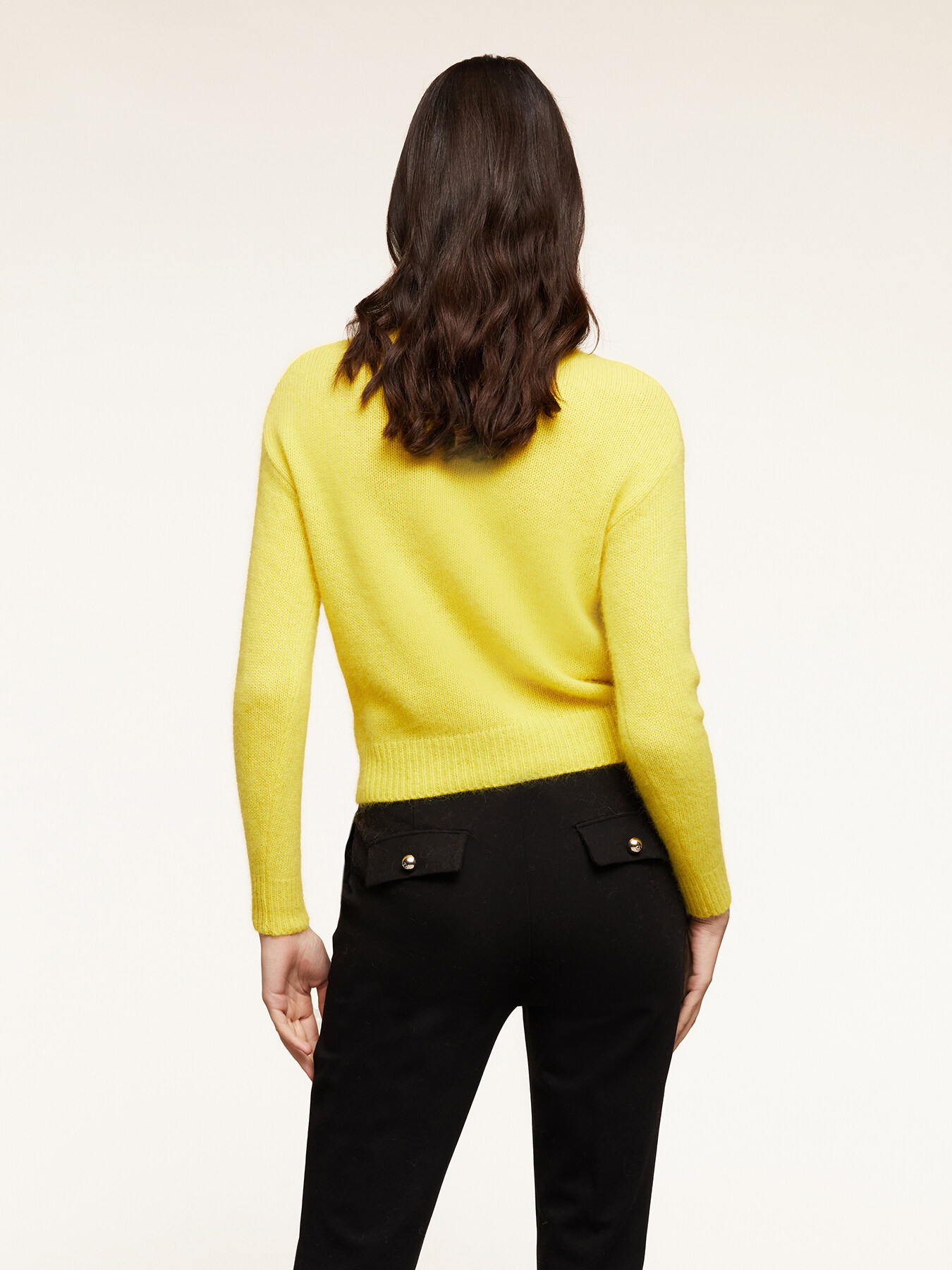 Pull &agrave; col montant angora m&eacute;lang&eacute; image number 1