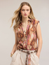 Lyocell canvas shirt with ikat print image number 3
