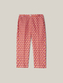 Geometric pattern ramie blend straight-leg trousers image number 3