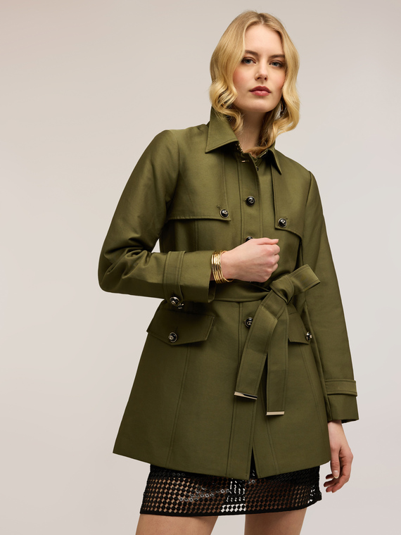Trenchcoat aus Baumwollmischung mit G&uuml;rtel