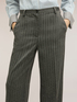 Pinstripe palazzo pants with micro sequins image number 3