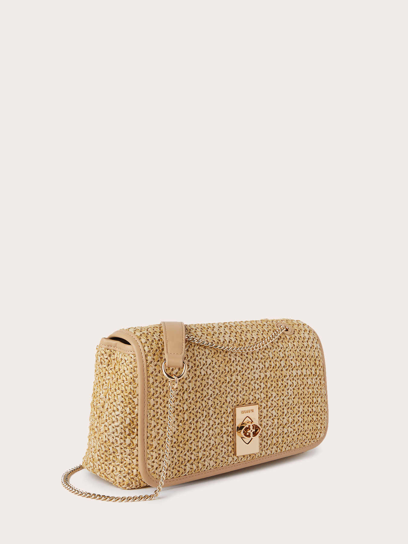 Borsa a tracolla in rafia image number 2