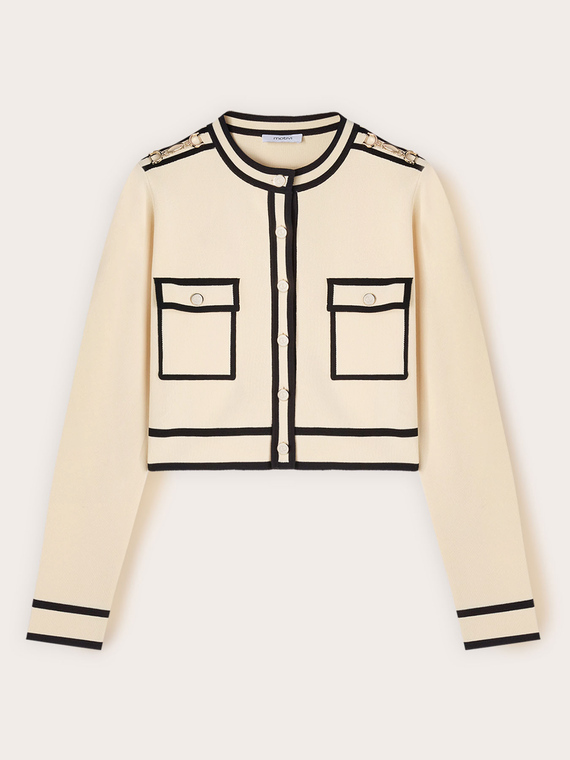 Cardigan con bordi in contrasto colore