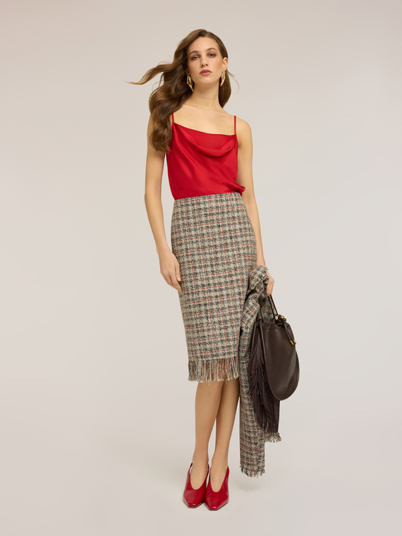 Top din satin cu drapaj