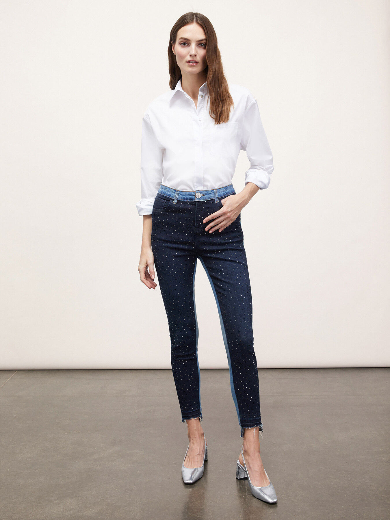 Patchwork-Skinny-Jeans UPCYCLING image number 3