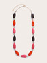 Collana lunga con pietre in resina image number 1