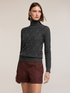 Rollkragenpullover aus Strickware mit Kristallsteinen image number 0