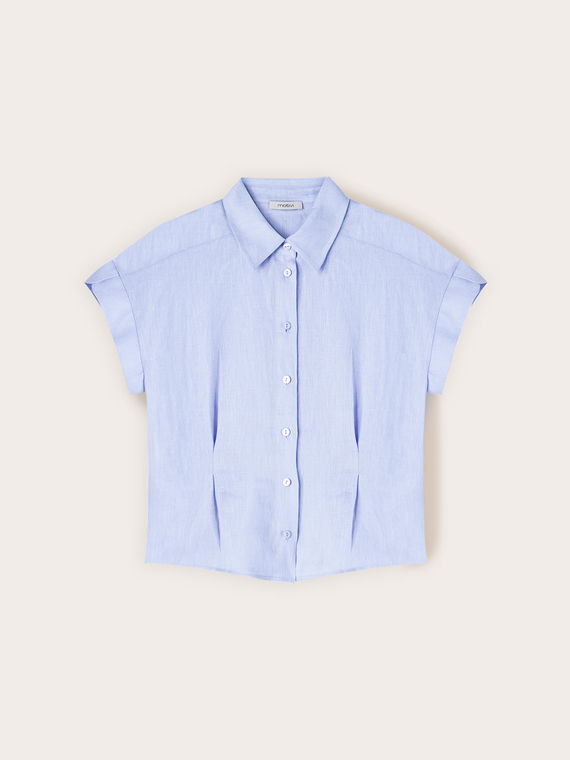 Camicia in lino con pieghe