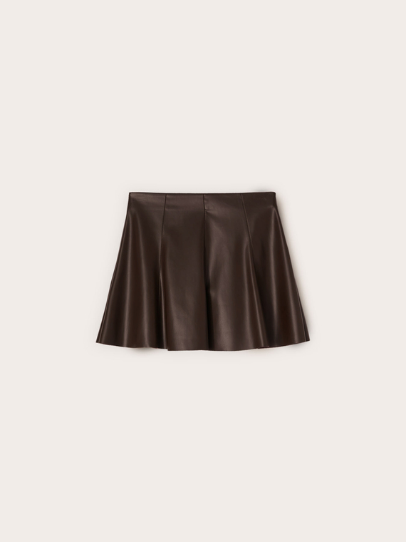 A-line skirt in coated fabric
