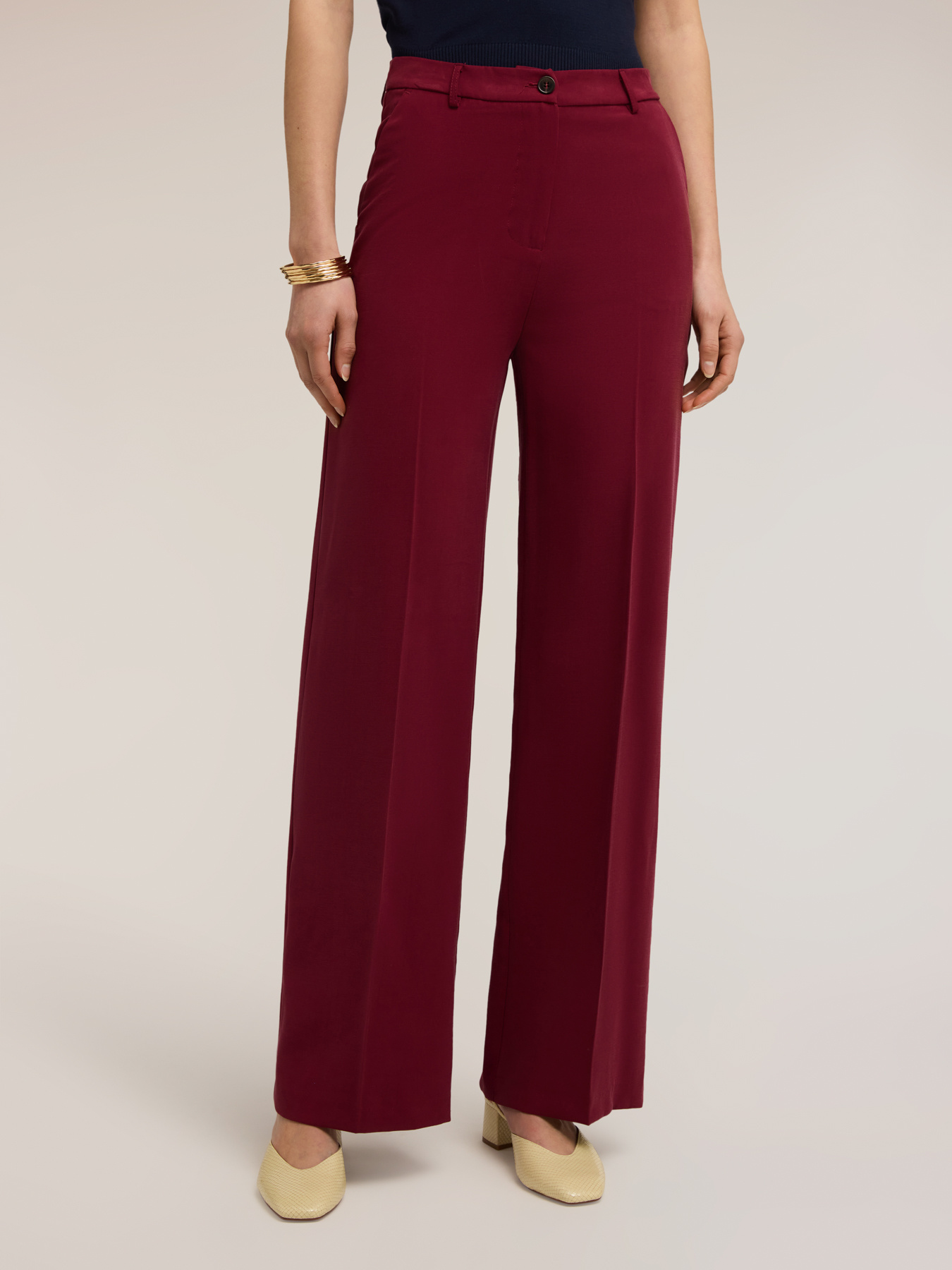 Regular fit viscose blend trousers image number 0