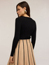Ribbed sweater with knitted neckline image number 1