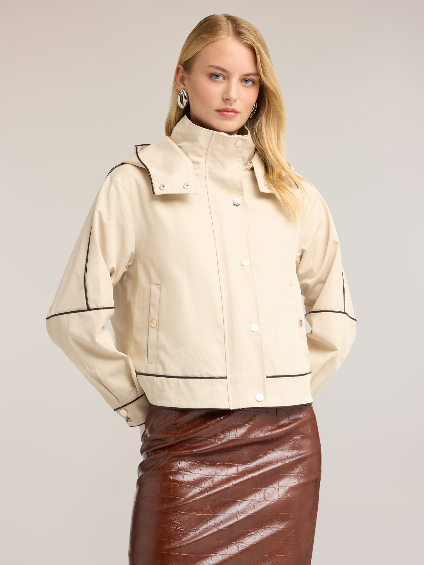 Parka court en coton technique image number 0