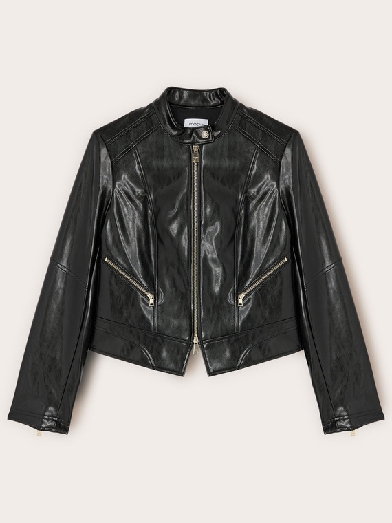 Veste avec zip et col mao