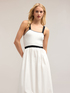Kleid aus zwei Materialien mit Tellerrock image number 3