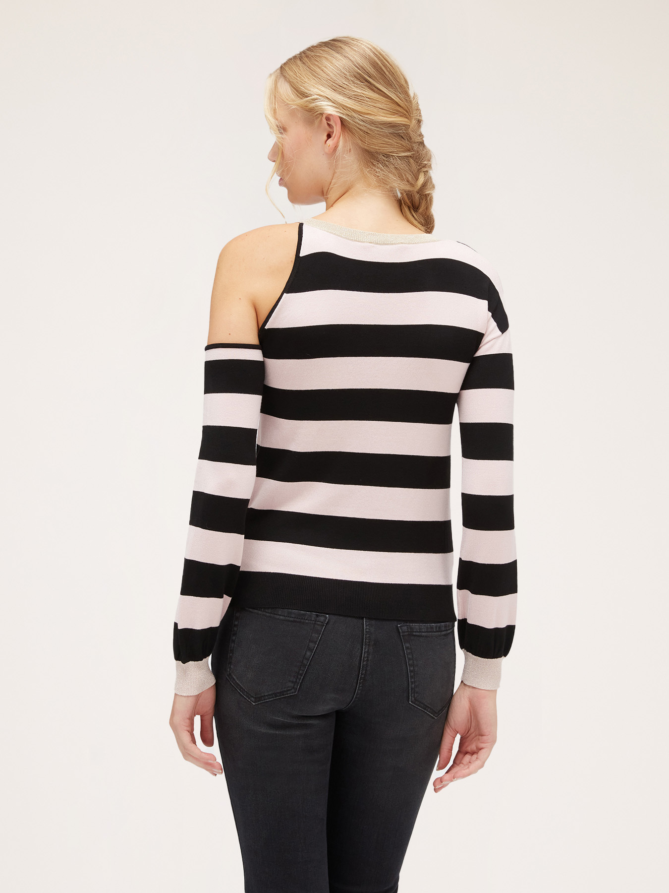 Gestreifter Cut-Out-Pullover image number 1