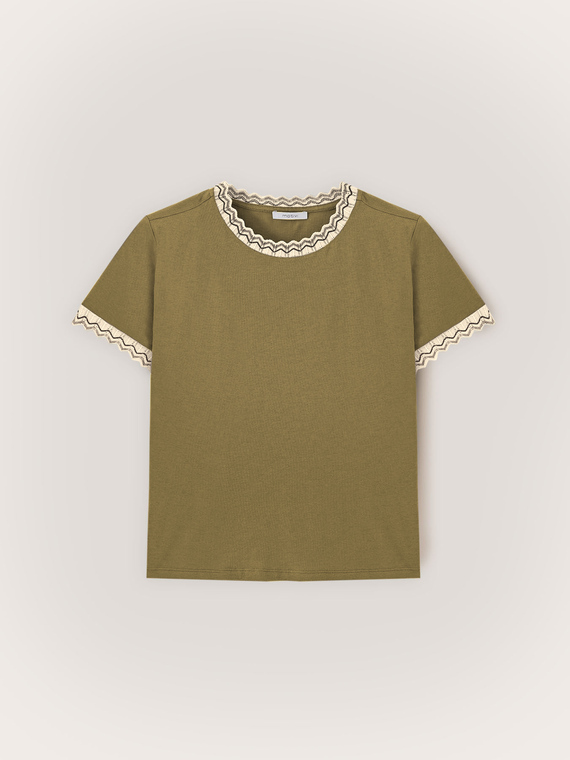 T-Shirt mit Strickb&uuml;ndchen