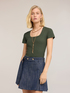 Ribbed jersey T-shirt with cut-out image number 2