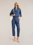 Kurzer zweireihiger Trenchcoat aus Chambray image number 2