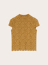 Lace t-shirt with high neck and scalloped hem image number 4