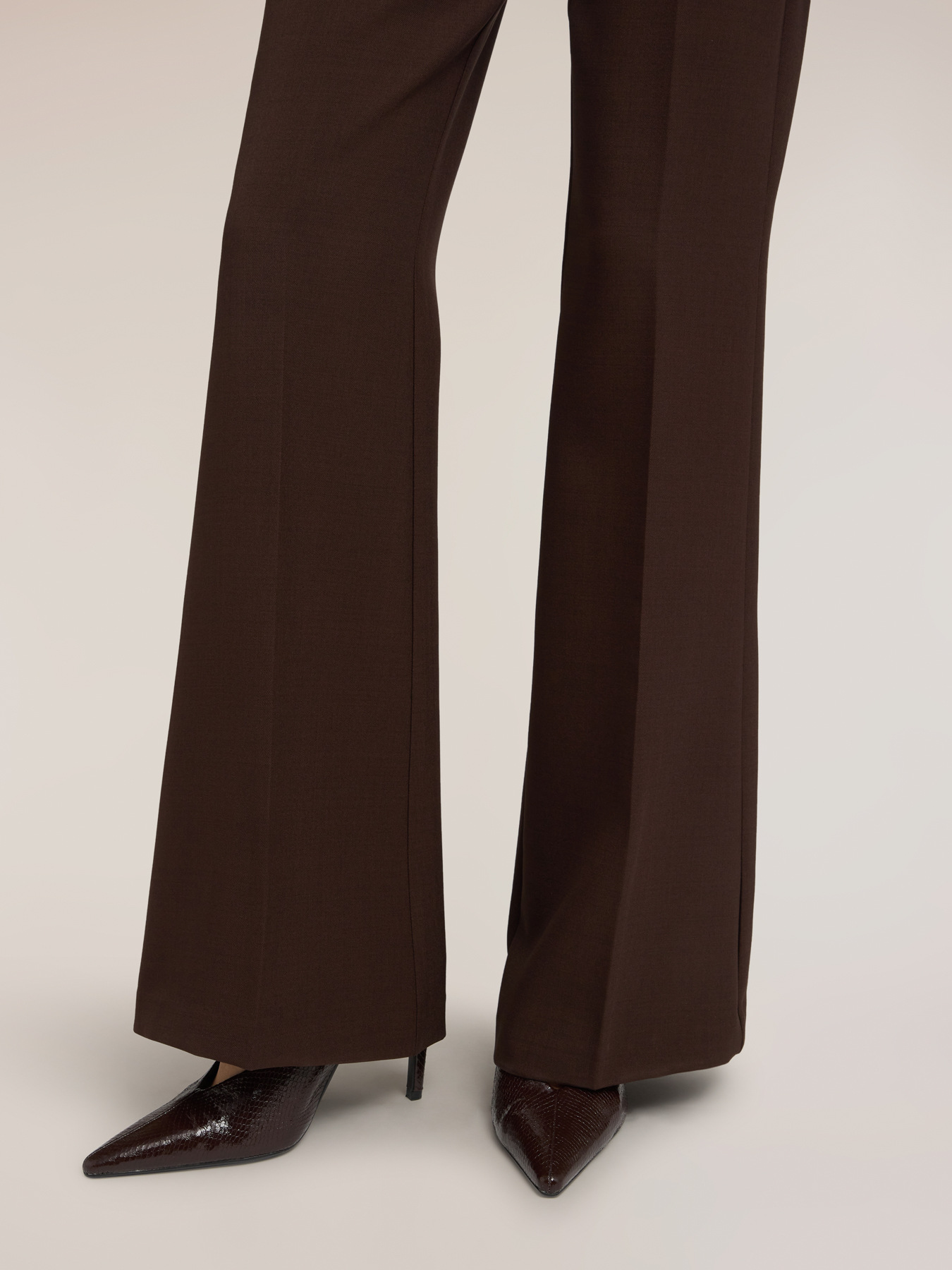 Flare pants with pressed crease image number 3
