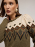 Jacquard-Pullover mit Ballon&auml;rmeln image number 2