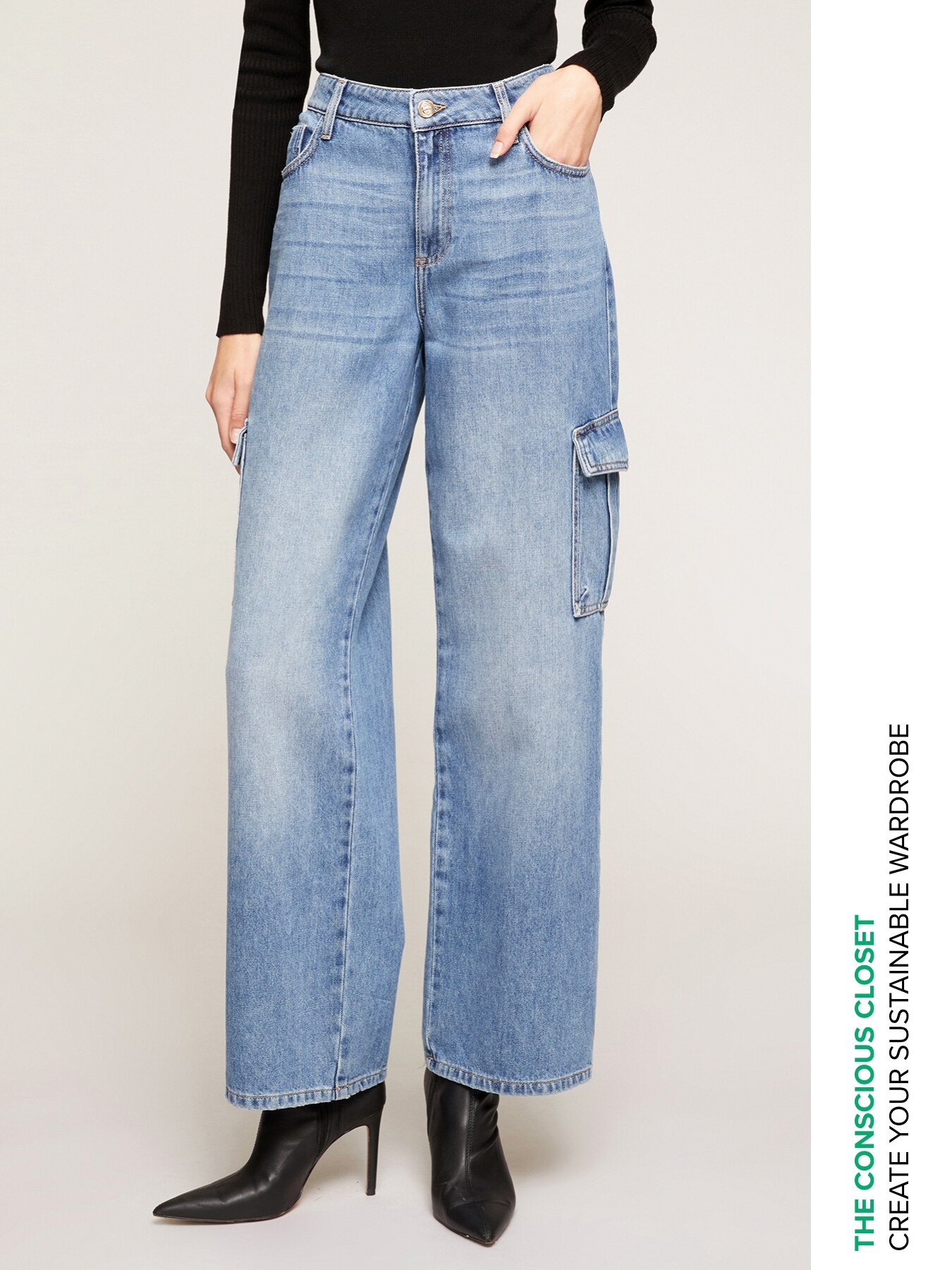 Cargo-Jeans mit weitem Bein image number 0