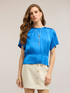 Satin blouse with sash image number 2