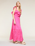 Long cotton dress with openwork embroidery image number 0