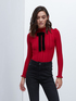 Pullover mit kontrastfarbener Schleife image number 2