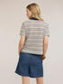 Gestreiftes T-Shirt mit Kontrastkragen image number 2