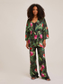 Jungle print satin palazzo trousers image number 0