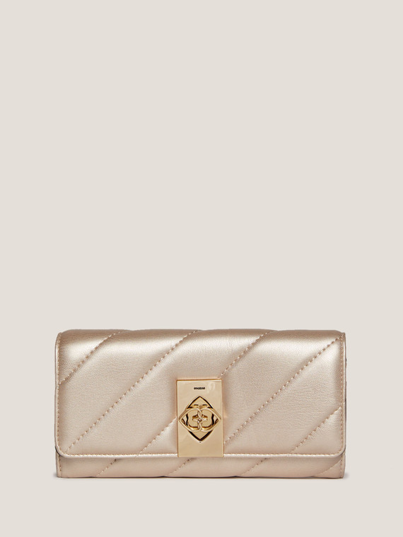 Continental wallet in quilted faux leather