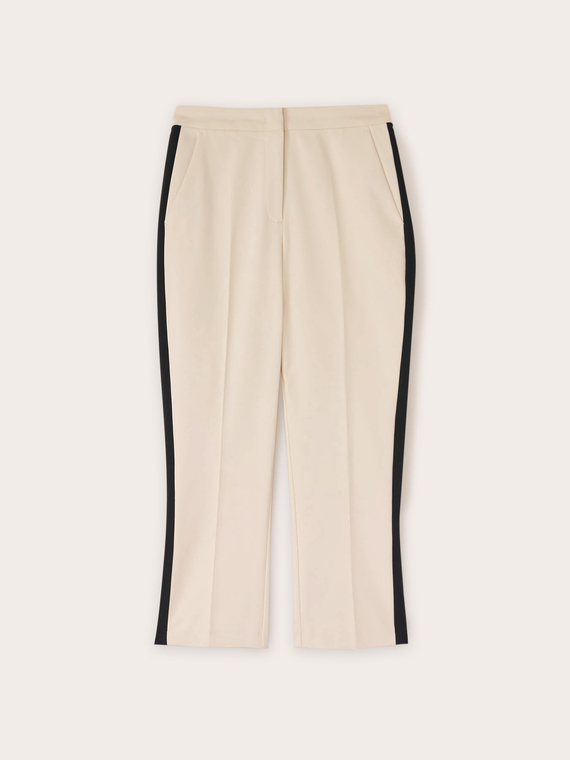 Pantaloni cropped con banda laterale