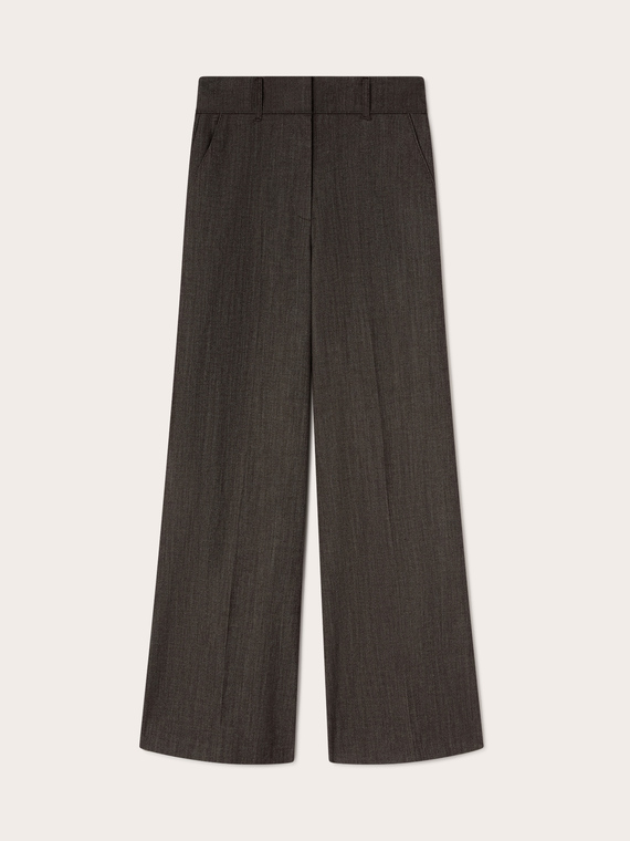 Pantaloni palazzo tinto filo
