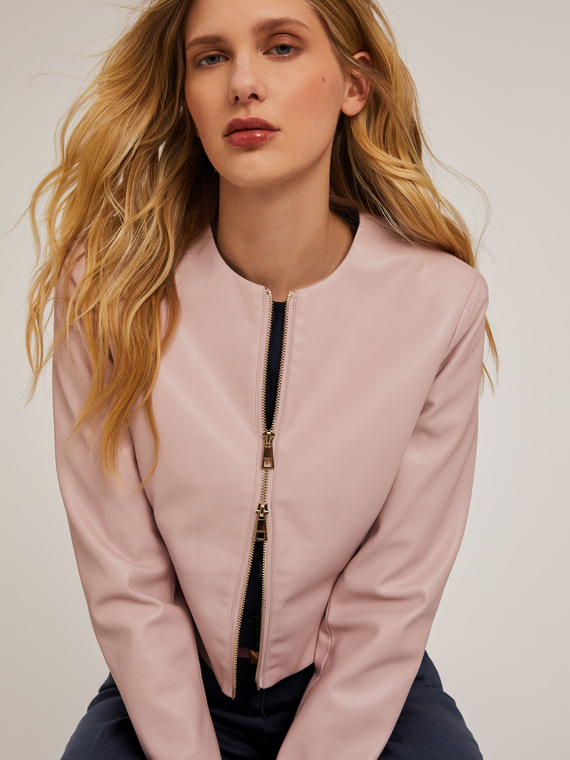 Motivi Giubbotto senza collo in tessuto spalmato Donna, Rosa, Taglia 44